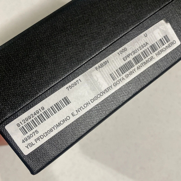 YSL Cassandra Nylon Small Envelope Wallet Quilted Black with Box and Dust Bag - Picture 13 of 14